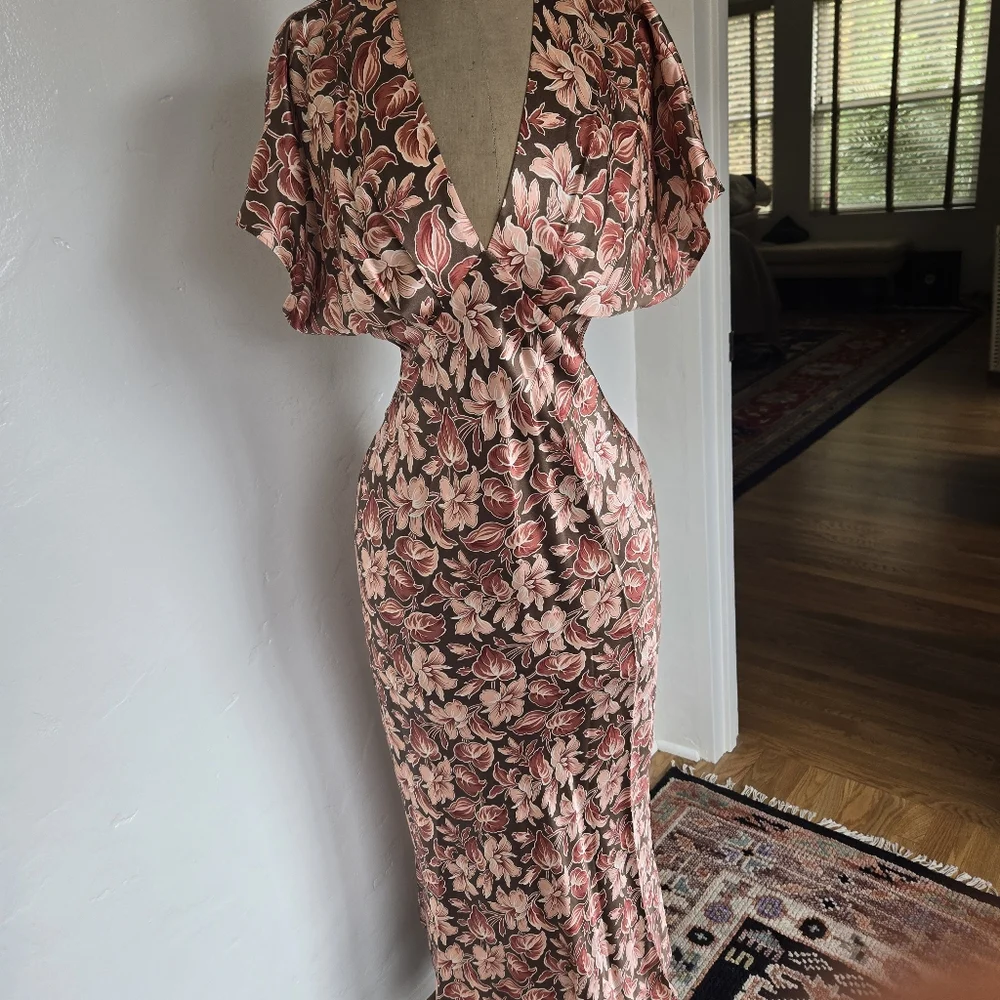 Seymour Deep Ochre Multi Dress Sz 4 - Picture 5 of 6